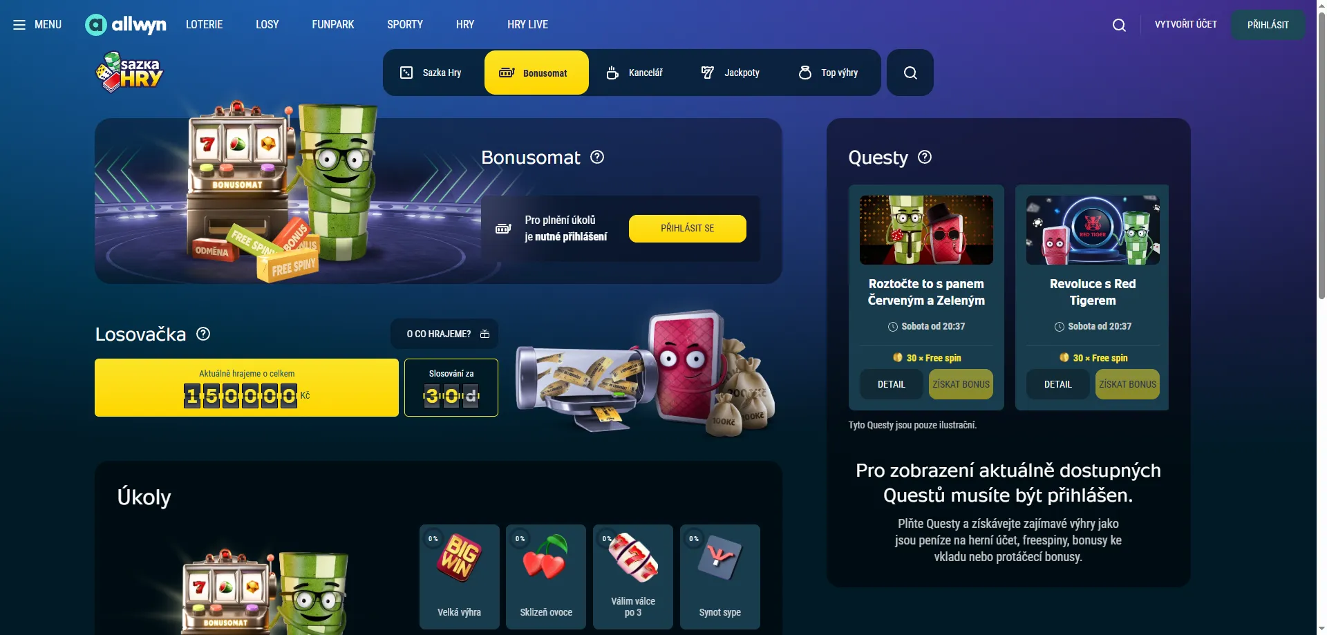 Sazka Casino bonusy 2026 – uvítací nabídka 700 free spinů a 300 Kč